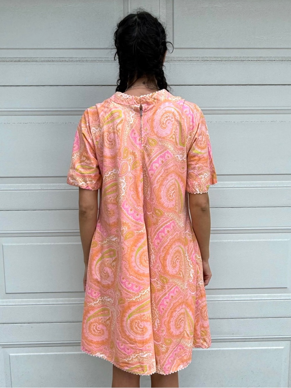 Vintage Psychedelic House Dress Duster Cotton Oversized Maternity Plus Size - Picture 3 of 15
